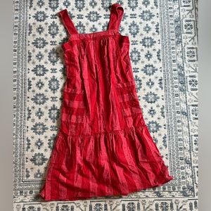 Red Striped Cotton Dress